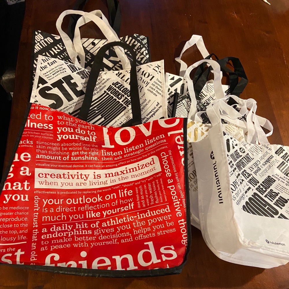 Lululemon reusable totes!  3 large & 4 small!
